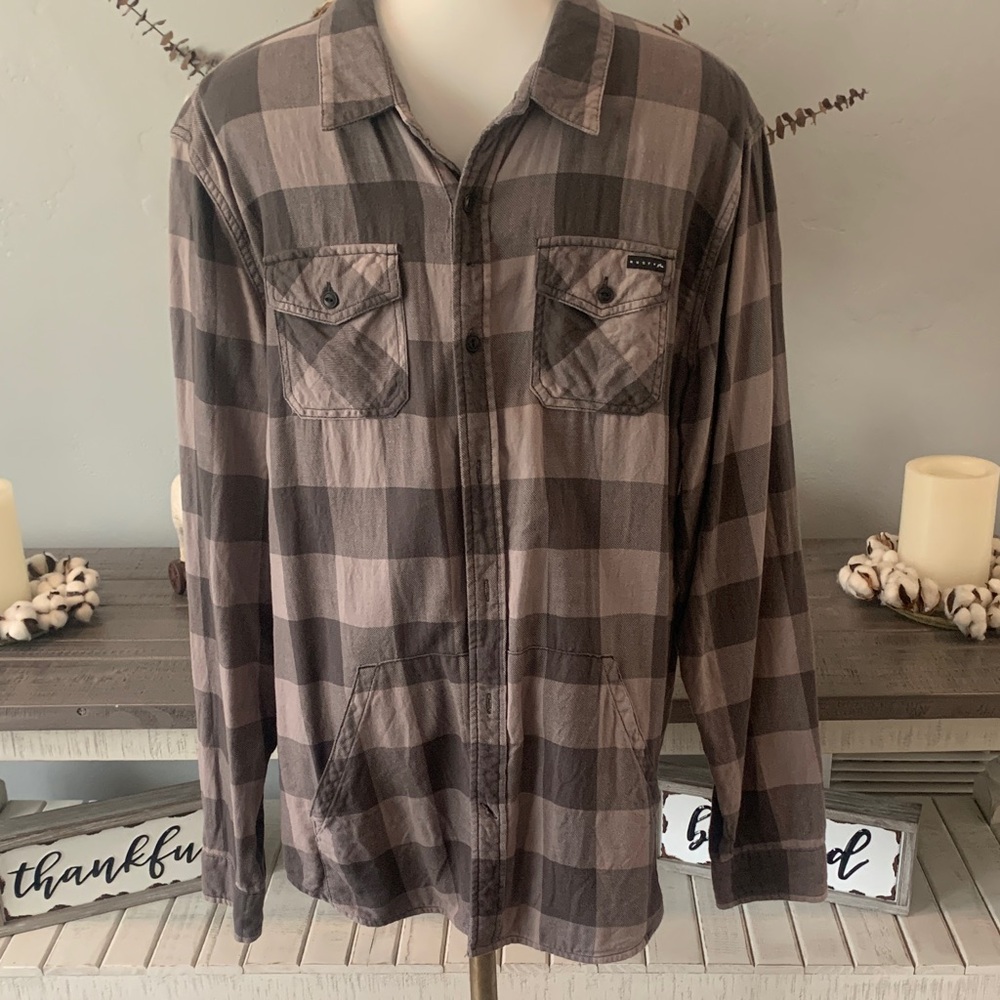 Rusty Men's Brown Plaid Shirt Jacket